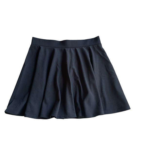 LOUSGUTA Black Mini Skirt Stretchy High Waisted A Line Flared Skater Skirt 1XL - Picture 2 of 5